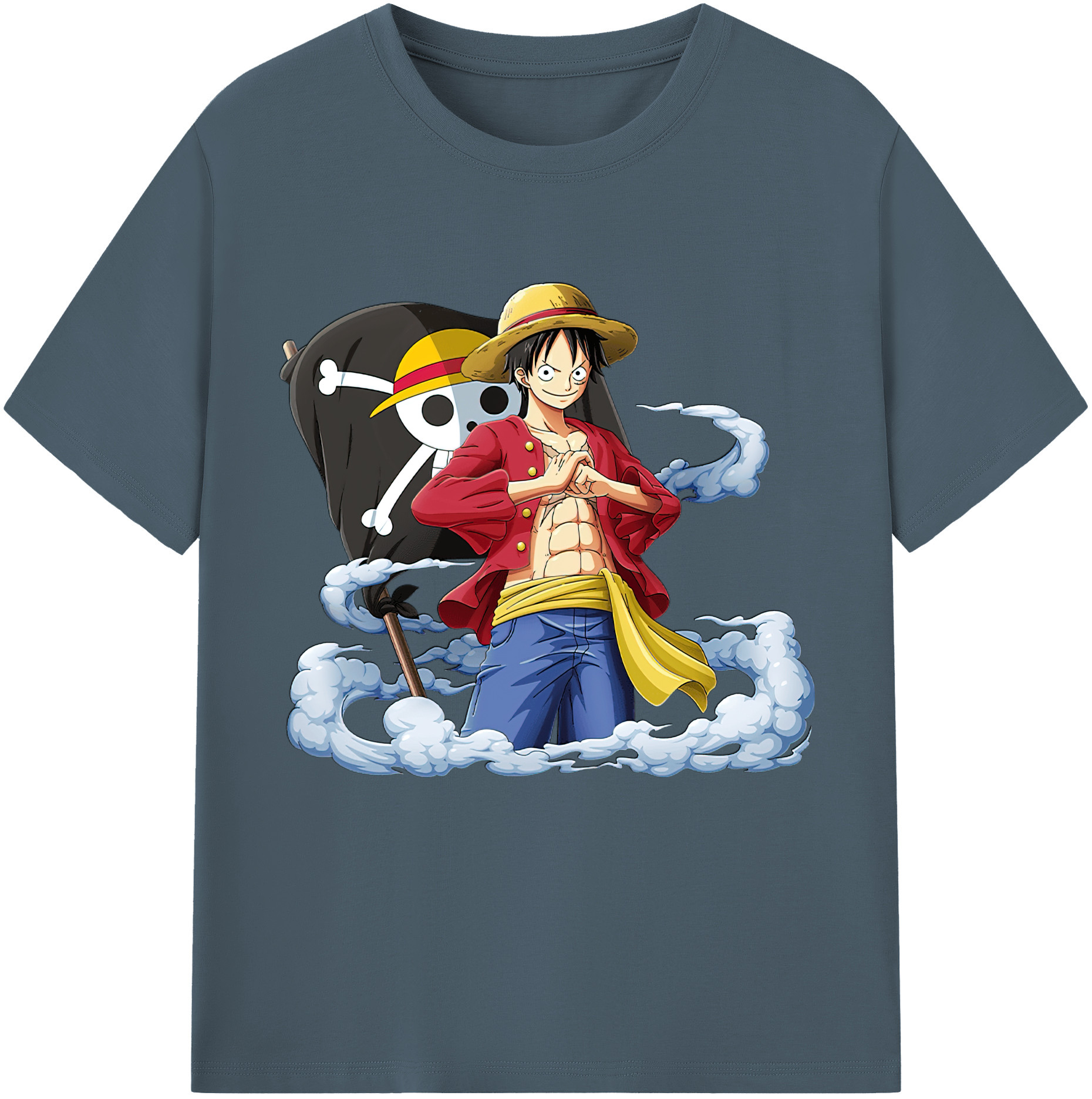 ワンピース モンキー・D・ルフィ ONE PIECE Monkey D. Luffy 綿100％半袖Tシャツ（フロントプリント）